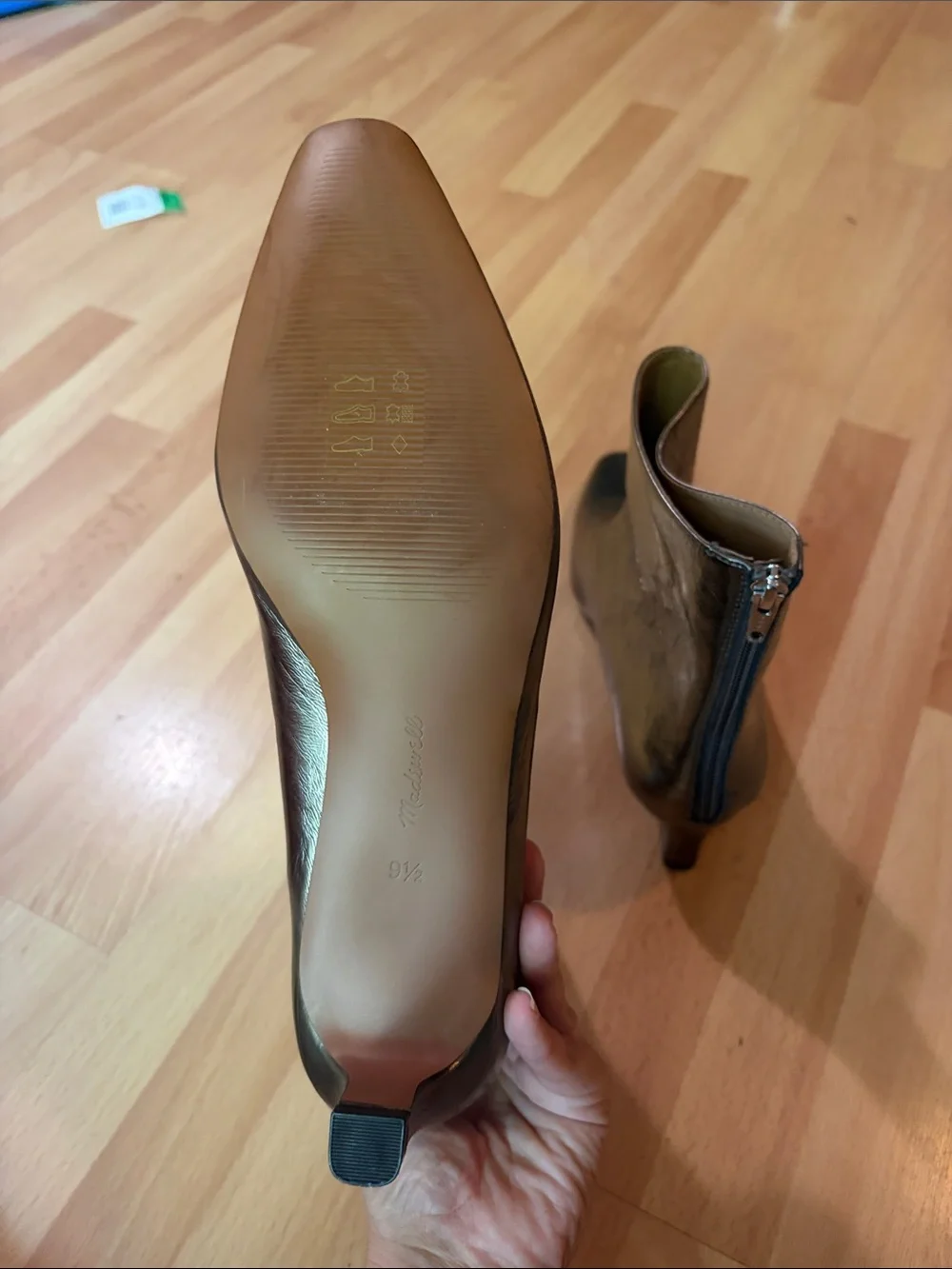 Madewell Dime Metallic Ankle Boots - Women's Low Heel Boots